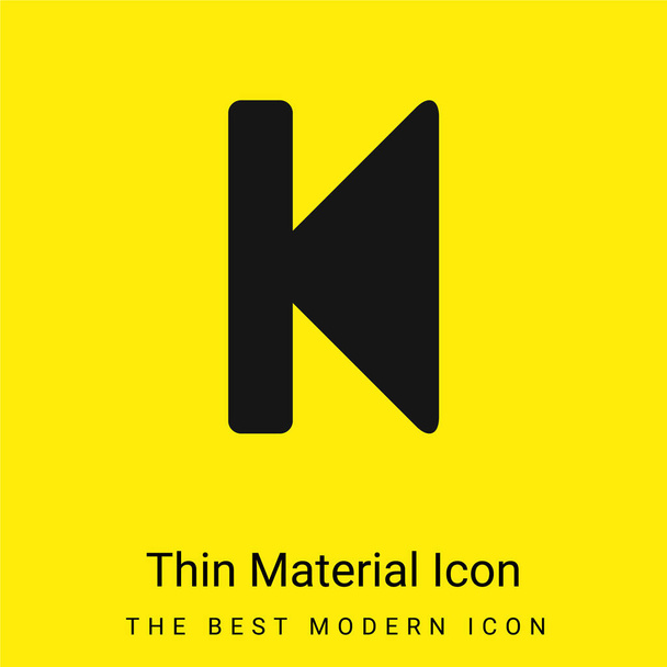 Indietro icona materiale giallo brillante minimo - Vettoriali, immagini
