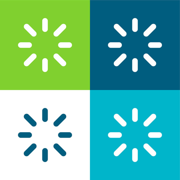 Birghtness Flat conjunto de iconos mínimos de cuatro colores - Vector, imagen