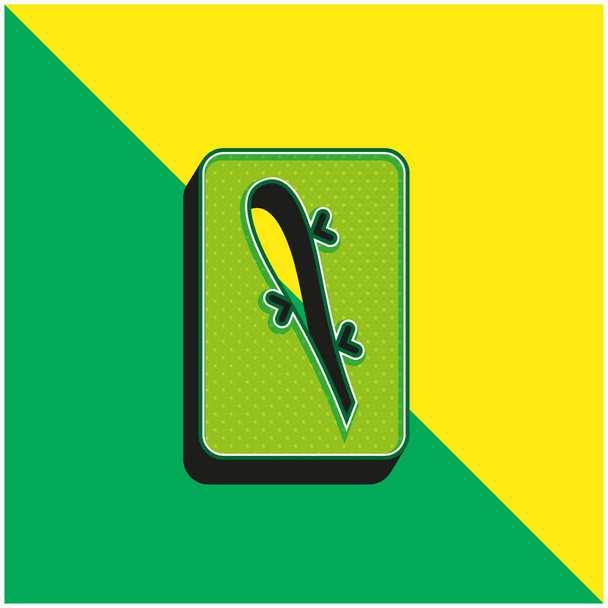 クラブのエース緑と黄色の現代的な3Dベクトルアイコンのロゴ - ベクター画像