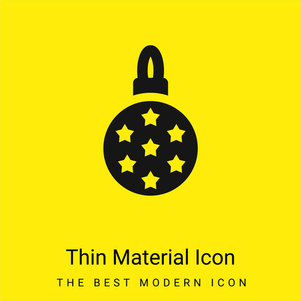 Bauble minimális fényes sárga anyag ikon - Vektor, kép