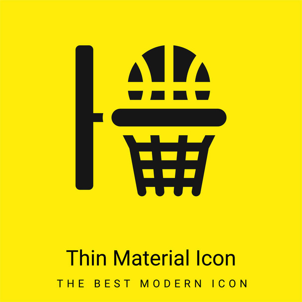 Basketball Hoop minimal bright yellow material icon - Vector, Image