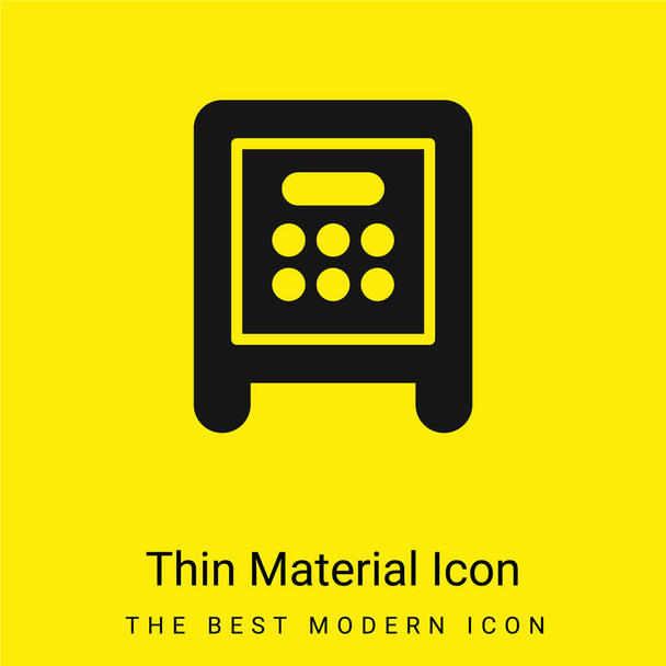 Banco caja fuerte mínimo icono de material amarillo brillante - Vector, imagen
