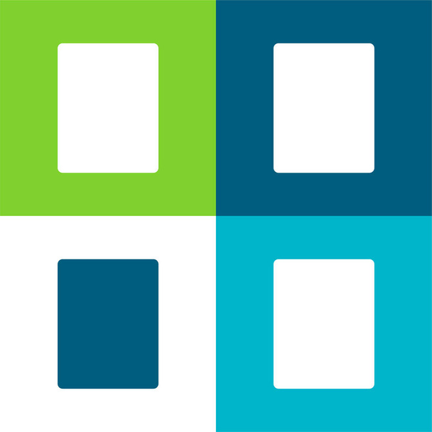 Fekete téglalap Lapos négy szín minimális ikon készlet - Vektor, kép