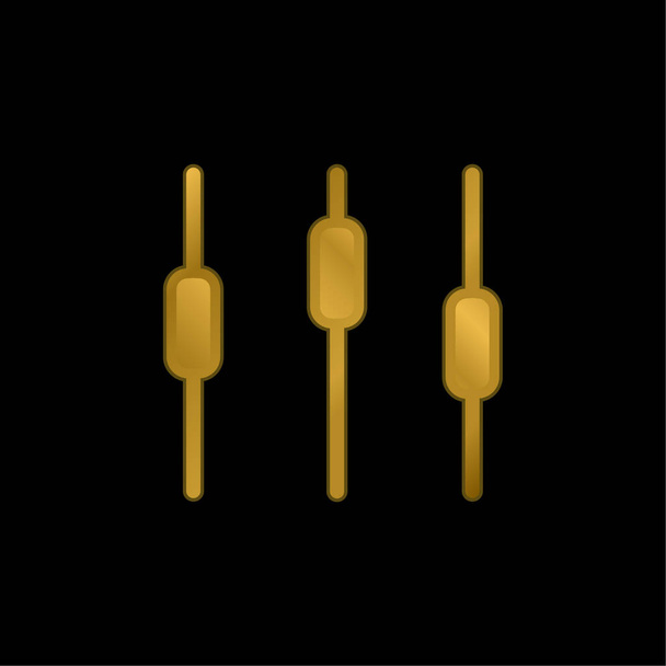 Caixa Gráfico de lote Interface Símbolo banhado a ouro ícone metálico ou vetor logotipo - Vetor, Imagem