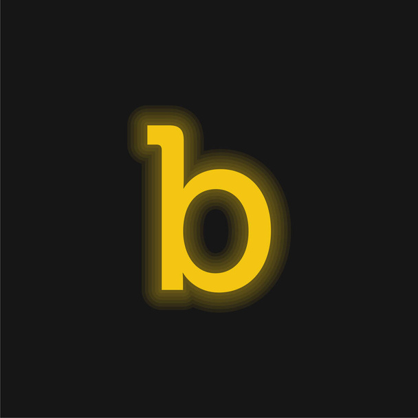 Bloson Logo yellow glowing neon icon - Vector, Image