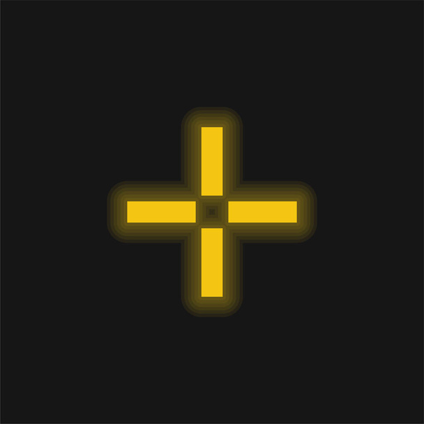 Icono de neón brillante amarillo sangrado - Vector, Imagen