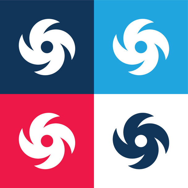 Black Hole blue and red four color minimal icon set - Vector, Image