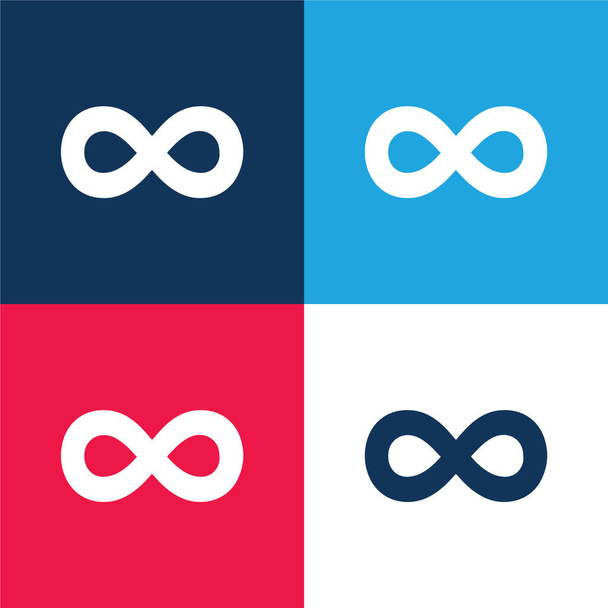 500px λογότυπο μπλε και κόκκινο σύνολο τεσσάρων χρωμάτων minimal εικονίδιο - Διάνυσμα, εικόνα