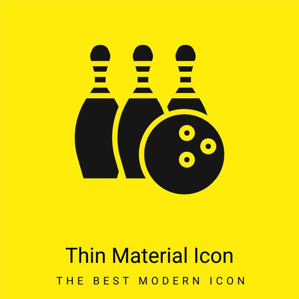Bowling minimal bright yellow material icon - Vector, Image