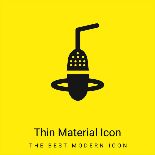 Microfoon vanuit de lucht minimaal helder geel materiaal icoon - Vector, afbeelding