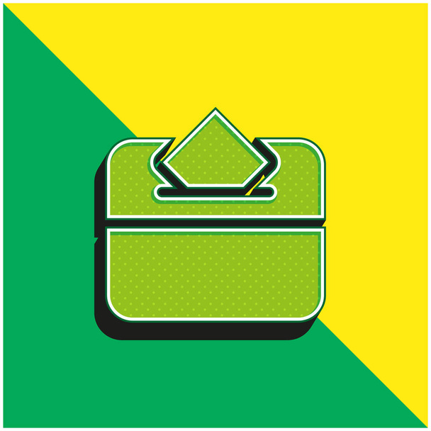 Бюллетень Зеленый и желтый современный 3d логотип - Вектор,изображение