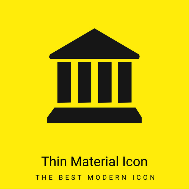 Pankki Symbol minimaalinen kirkkaan keltainen materiaali kuvake - Vektori, kuva