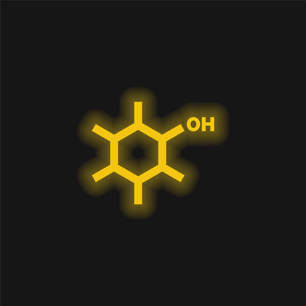 Álcool amarelo brilhante ícone de néon - Vetor, Imagem