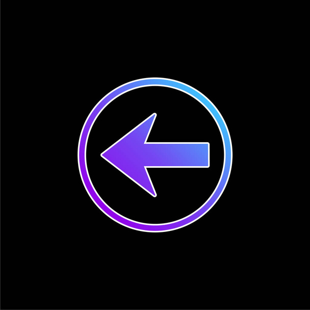 Back Navigational Arrow Button Pointing To Left blue gradient vector icon - Vector, Image