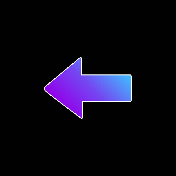 Flèche pointant vers l'icône vectorielle de dégradé bleu gauche - Vecteur, image