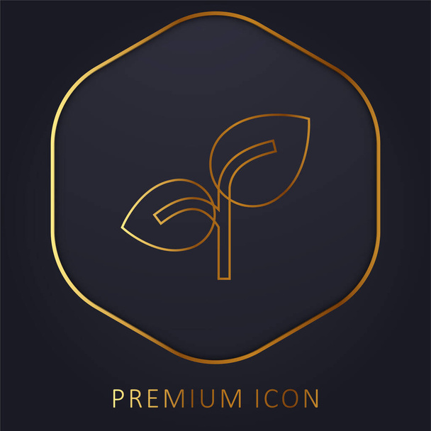 Branche ligne d'or logo premium ou icône - Vecteur, image