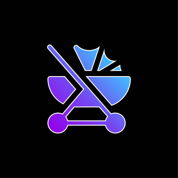 Baby Stroller ícone vetor gradiente azul - Vetor, Imagem