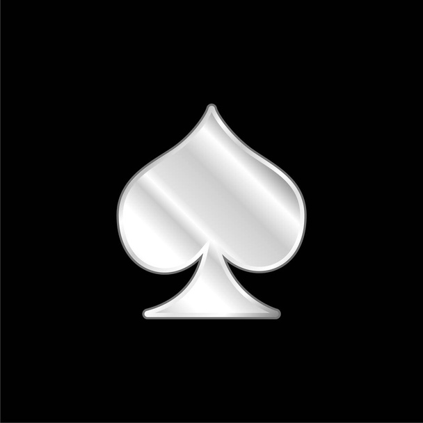 Ace Of Spades icône métallique argentée - Vecteur, image