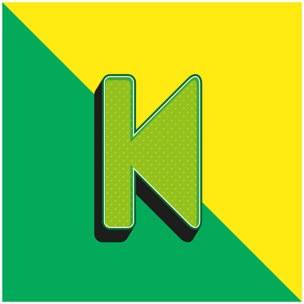 Zurück Grünes und gelbes modernes 3D-Vektorsymbol-Logo - Vektor, Bild