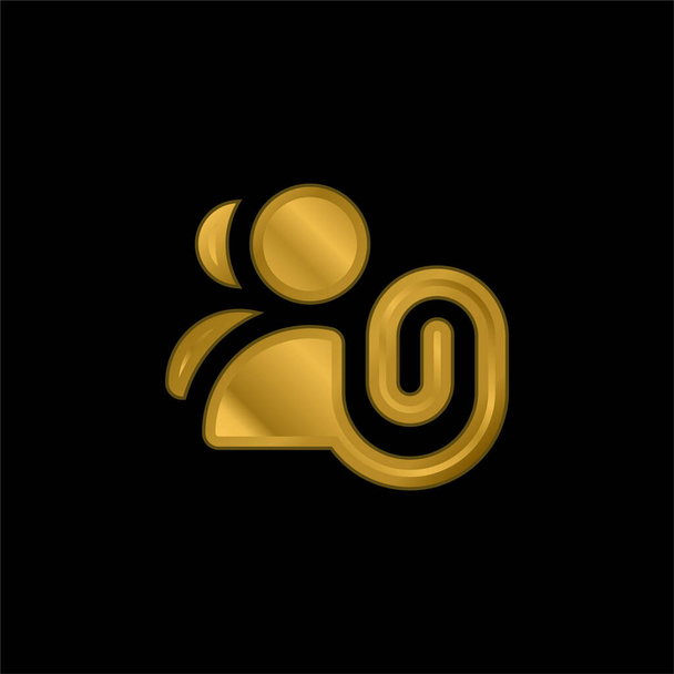 Anexar ícone metálico banhado a ouro ou vetor logotipo - Vetor, Imagem