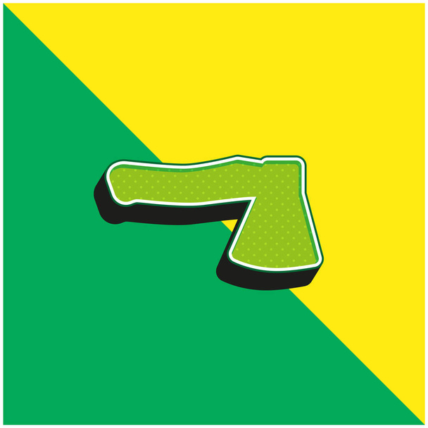 Ax Green and yellow modern 3d vector icon - Вектор, зображення