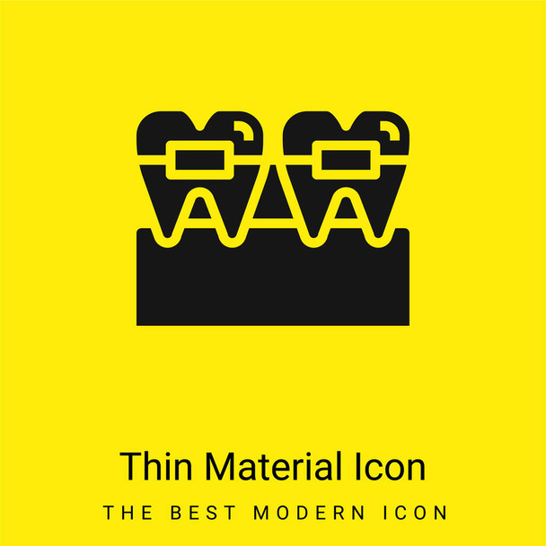 Braces minime icône matériau jaune vif - Vecteur, image