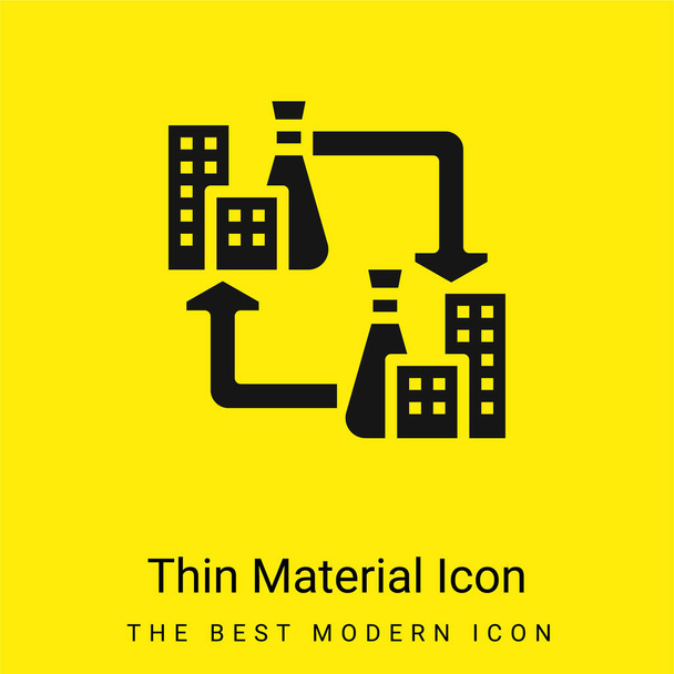 B2b icona materiale giallo brillante minimo - Vettoriali, immagini