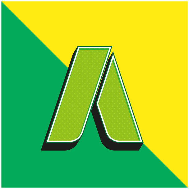Adwords Groen en geel modern 3D vector pictogram logo - Vector, afbeelding