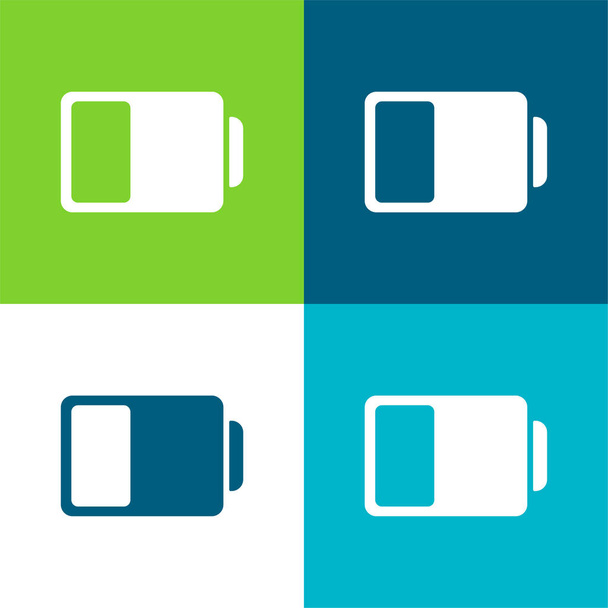 Symbol stavu baterie Plocha čtyři barvy minimální ikona nastavena - Vektor, obrázek