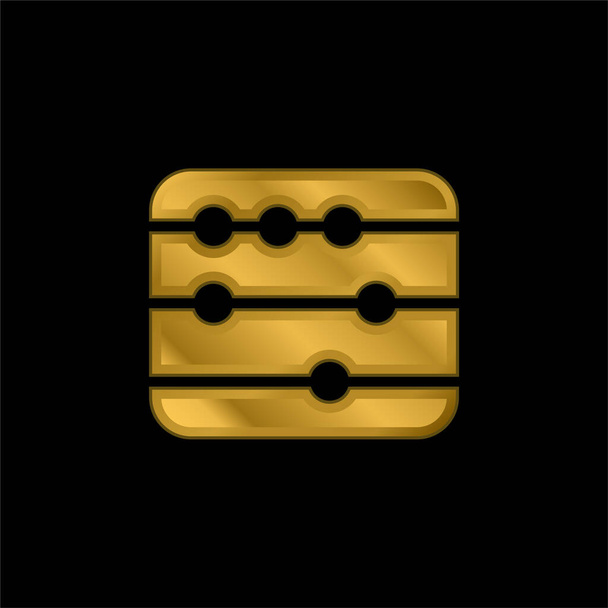 Abacus vergulde metalen icoon of logo vector - Vector, afbeelding