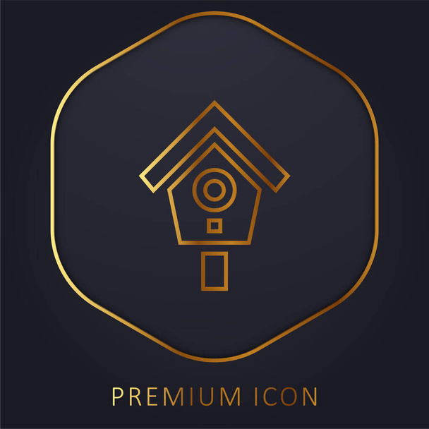 Linea dorata Bird House logo o icona premium - Vettoriali, immagini