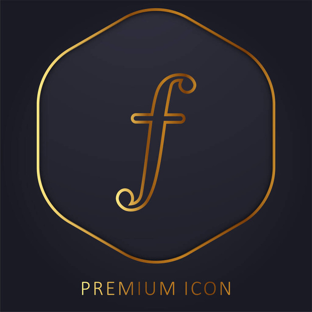 Aruba Gulden Währungssymbol goldene Linie Premium-Logo oder Symbol - Vektor, Bild