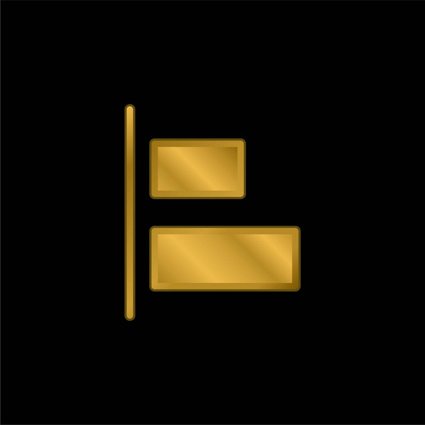 Links vergoldetes metallisches Symbol oder Logo-Vektor ausrichten - Vektor, Bild