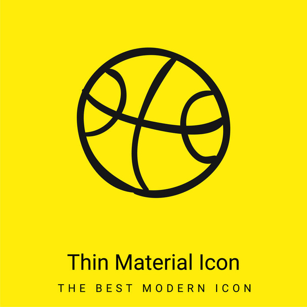 Ball Hand gezeichnet umrissenes Spielzeug minimal leuchtend gelbes Materialsymbol - Vektor, Bild