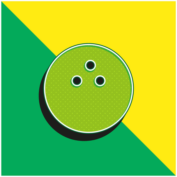 Bowling Logo icona vettoriale 3D moderna verde e gialla - Vettoriali, immagini