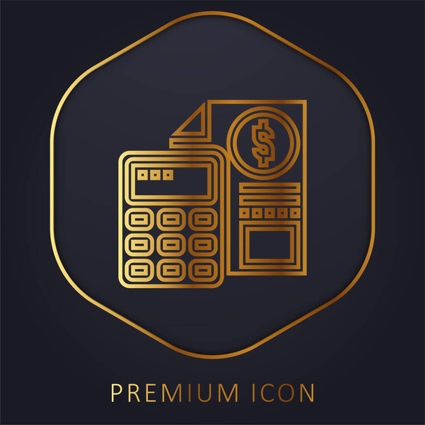 Accounting golden line premium logo or icon - Vector, Image