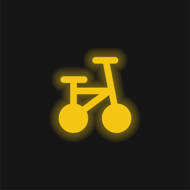 Icona al neon incandescente giallo bicicletta - Vettoriali, immagini
