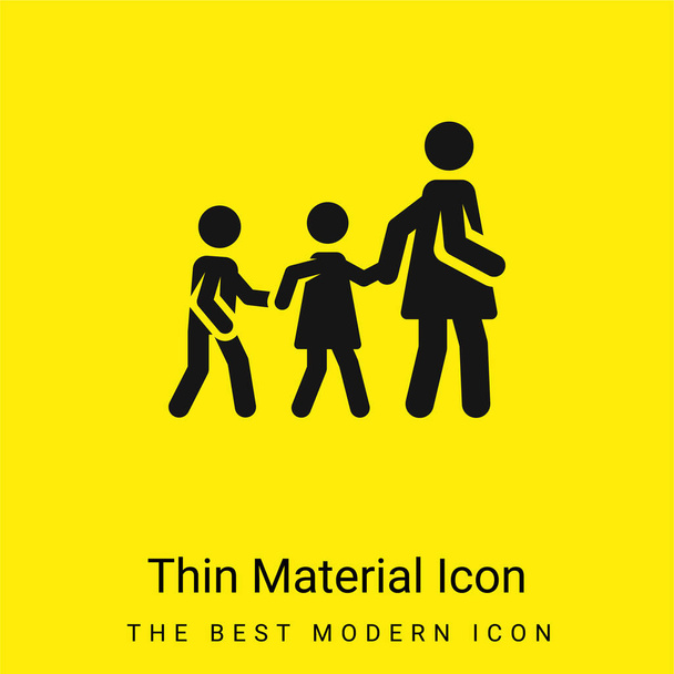 Babysitter minimal bright yellow material icon - Vector, Image