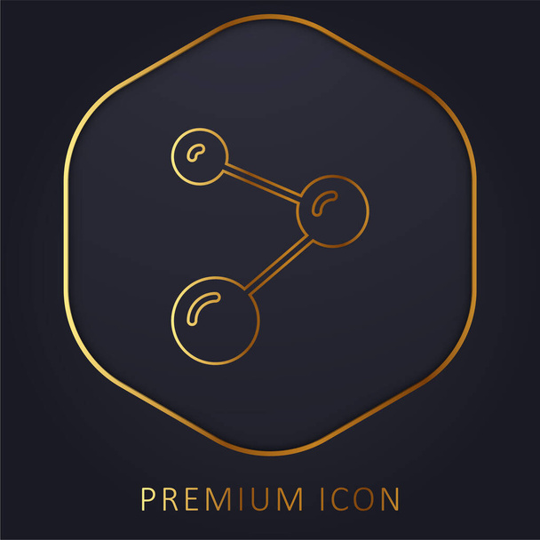 Atomit kultainen viiva palkkio logo tai kuvake - Vektori, kuva