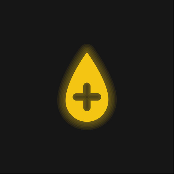 黄色の輝くネオンのアイコンを血 - ベクター画像