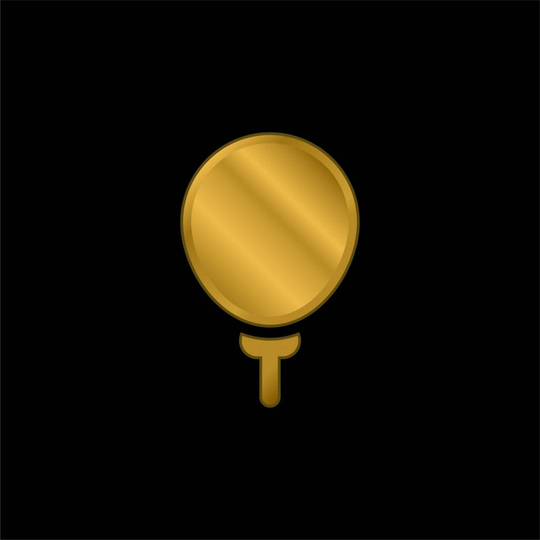 Globo chapado en oro icono metálico o logo vector - Vector, Imagen
