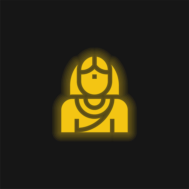 Наречена жовта сяюча неонова ікона
 - Вектор, зображення