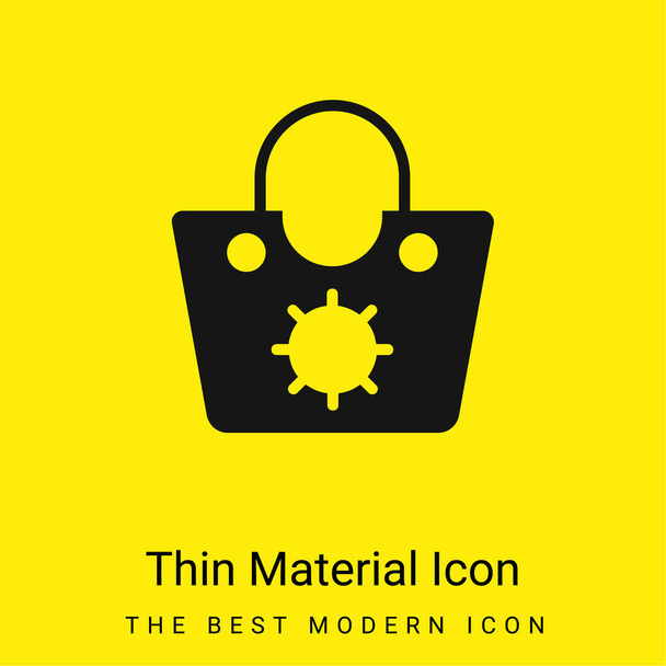 Torba minimalna jasnożółta ikona materiału - Wektor, obraz