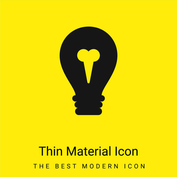 Bombilla grande mínimo icono de material amarillo brillante - Vector, Imagen