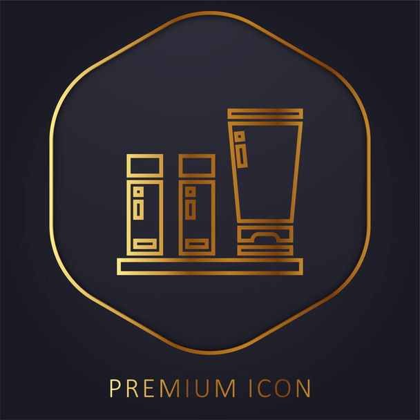 Amenities golden line premium logo or icon - Vector, Image