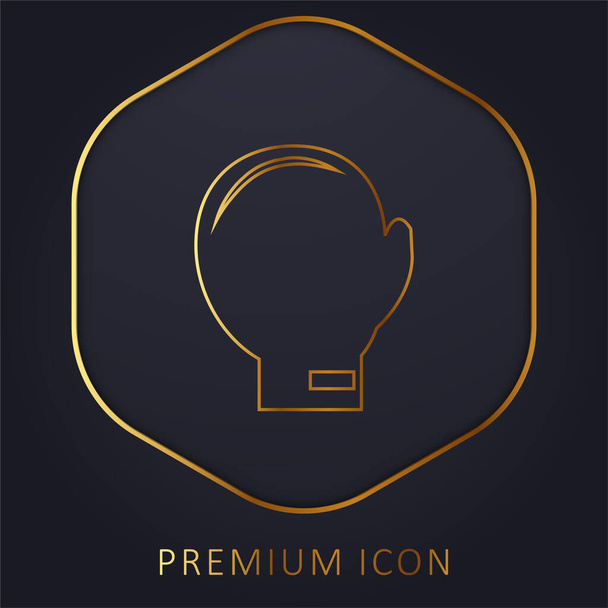 Guante de Boxeo línea dorada logotipo premium o icono - Vector, imagen