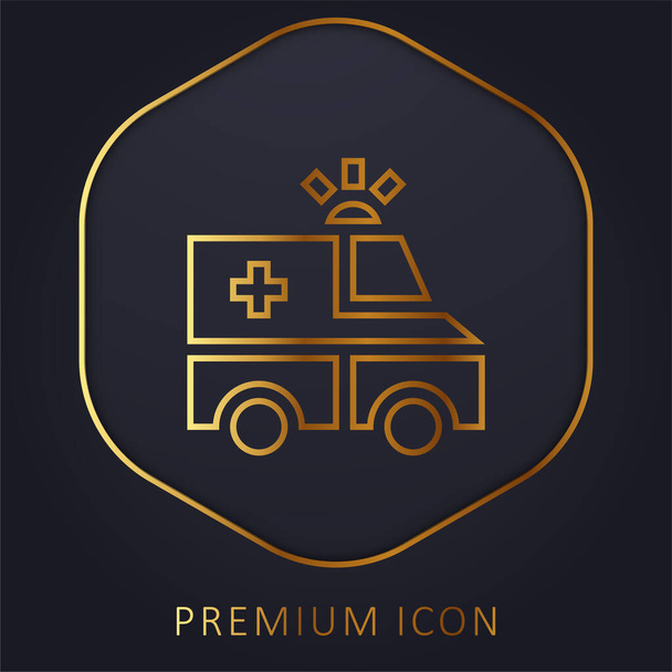 Ambulanza linea dorata logo premium o icona - Vettoriali, immagini