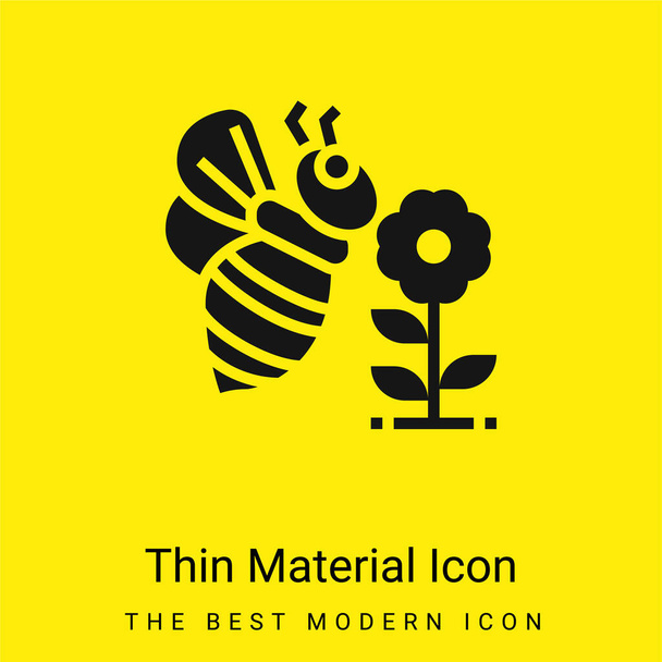 Ape icona materiale giallo brillante minimo - Vettoriali, immagini