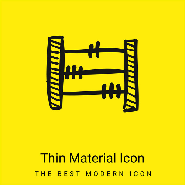 Abacus ručně kreslené vzdělávací hračka minimální jasně žlutý materiál ikona - Vektor, obrázek