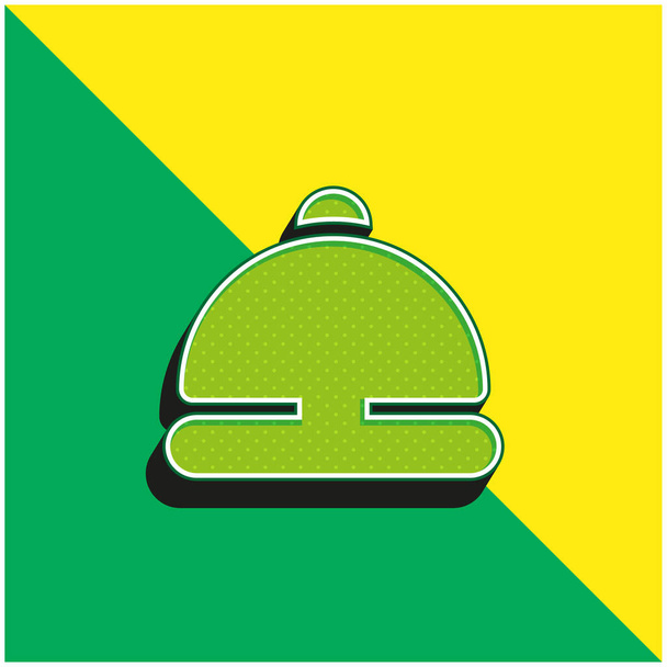 Bell Ring Zöld és sárga modern 3D vektor ikon logó - Vektor, kép
